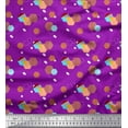 thumbnail image 1 of Soimoi Purple Poly Georgette Fabric Octagon Art Geometric Decor Fabric Printed Yard 42 Inch Wide, 1 of 3