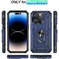 thumbnail image 3 of Phone Case for iPhone 14 Pro Case, [ Military Grade ] 15ft. Drop Tested Protective Case with Magnetic Car Mount Ring Holder Stand Cover for iPhone 14 Pro 6.1" - Blue, 3 of 12