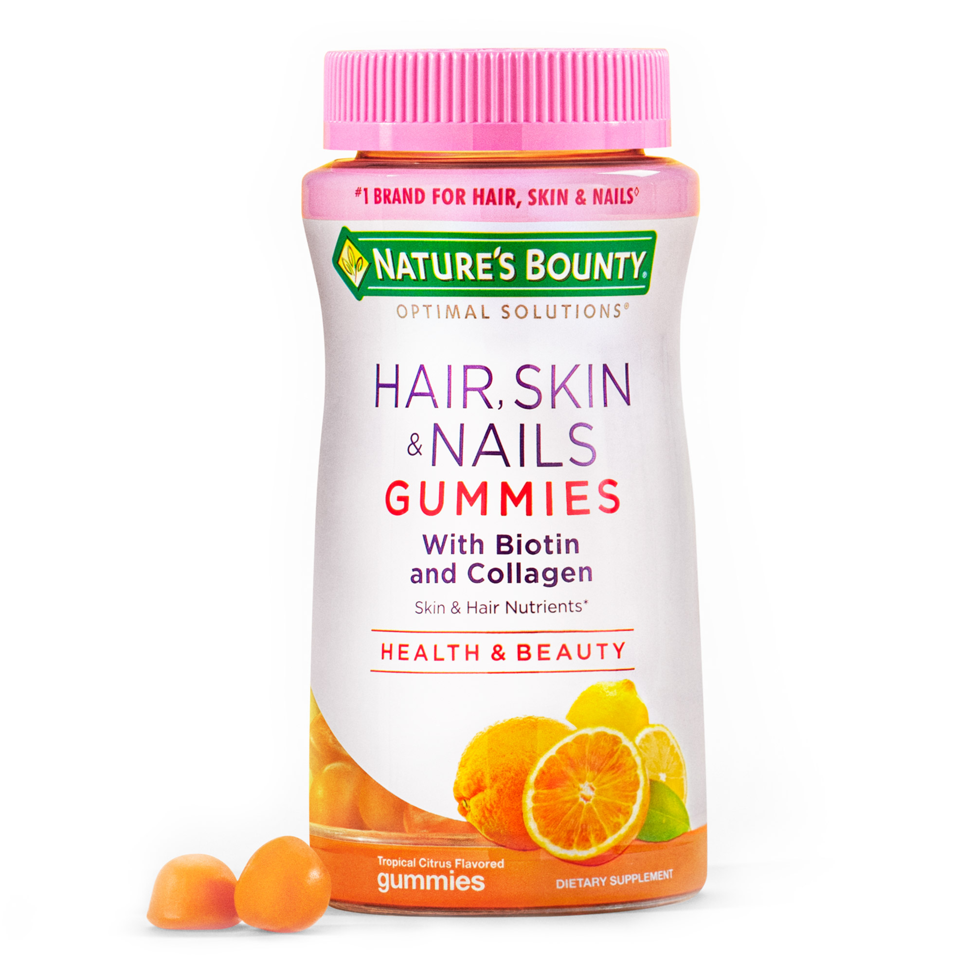 Nature's Bounty Hair Skin and Nails Gummy Vitamins With Biotin, 80 Ct 