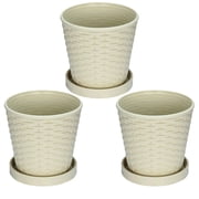 Weiweiguan 3 Sets Resin Planters Garden Flowers Pots Simple Plant Pots Succulents Pots