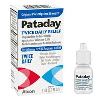 Pataday Twice Daily for Eye Allergy Itch Relief Eye Drops, 5 ml