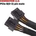 thumbnail image 4 of GPU PCI-e Tarjeta de video gráfica PCI Express de 8 pines GPU VGA Hembra de 8 pines a GPU dual 8 (6 + 2) pines macho GPU Divisor de 8 pines Cable de extensión con funda de alimentación GPU de 8 pines, 4 of 4