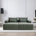 thumbnail image 2 of TUANLUO Chaise Lounge Indoor, 87" Oversized Upholstered Sectional Couch for Living Room, Corduroy 2-Seater Lounge Chair, No Assembly Required, Green, 2 of 12