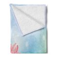 thumbnail image 2 of Gerber Daisy Soft Flannel Fleece Throw Blanket, Abstract Heart Floral Petals on Bokeh Blurry Pastel Art Backdrop, Cozy Plush for Indoor and Outdoor Use, 50" x 60", Coral and Multicolor, by Ambesonne, 2 of 5