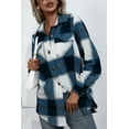 thumbnail image 5 of chouyatou Women's Casual Button Down Flannel Shirt Plaid Loose Fit Overshirt Fall Shacket Jacket, 5 of 6