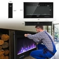 thumbnail image 4 of Electric Fireplace Insert 40-Inch Wide, 750W/1500W Wall Recessed and Mounted Fireplace with Remote Control, 9 Flame Colors, 5 Brightness Settings, 8 H Timer, Fireplace Heater for Indoor Use, 4 of 8