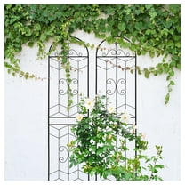 2 Pack Metal Garden Trellis 86.7" x 19.7" Rustproof Trellis for Climbing Plants Outdoor Flower Support Black