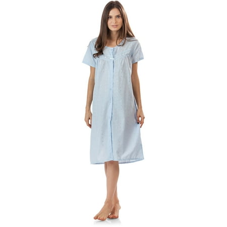 

Casual Nights Women s Short Sleeve Eyelet Embroidered House Dress