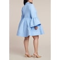 thumbnail image 2 of ELOQUII Women's Plus Size Poplin Ruffle Flare Mini Dress, 2 of 2