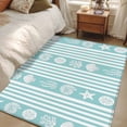 thumbnail image 4 of Striped 3x5 Area Rugs for Living Room, Ocean Turquoise Starfish Shell Jellyfish Coral Non Slip Floor Mat Washable Low-Profile Indoor Carpet for Bedroom, Dining Room, Bathroom, 4 of 9