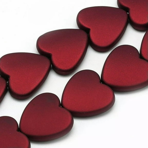 U8MO 4 Large Heart Beads 20mm Rubberized Acrylic Deep Red Valentine's Jewelry Supply