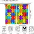 thumbnail image 2 of Puzzle Kitchen Curtains, Colorful Puzzle Pieces Fractal Children Hobby Activity Leisure Toys Cartoon Image, Window Drapes Set 2 Panels,42x45 Inches, 2 of 8
