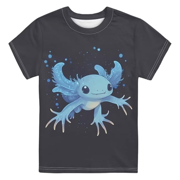 WOYY Graphic Tee for Boys Turtle Print Short Sleeve Round Neck T-Shirt Top, Black, Sizes 5-14