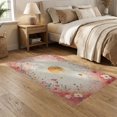 thumbnail image 2 of ODIKA 5'x7' Washable Area Rug Easy Care, Non-Shedding, Pet Friendly, Pink Cottagecore Boho Vintage Retro Whimsical Beige Maximalist for Small Living Room, Bedroom, 2 of 7
