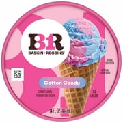 Baskin-Robbins Cotton Candy Ice Cream, 14 fl oz Cup – Sweet Pink and Blue Cotton Candy-Flavored Ice Cream