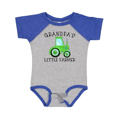 

Inktastic Grandpa s Little Farmer- Green Tractor Gift Baby Boy or Baby Girl Bodysuit