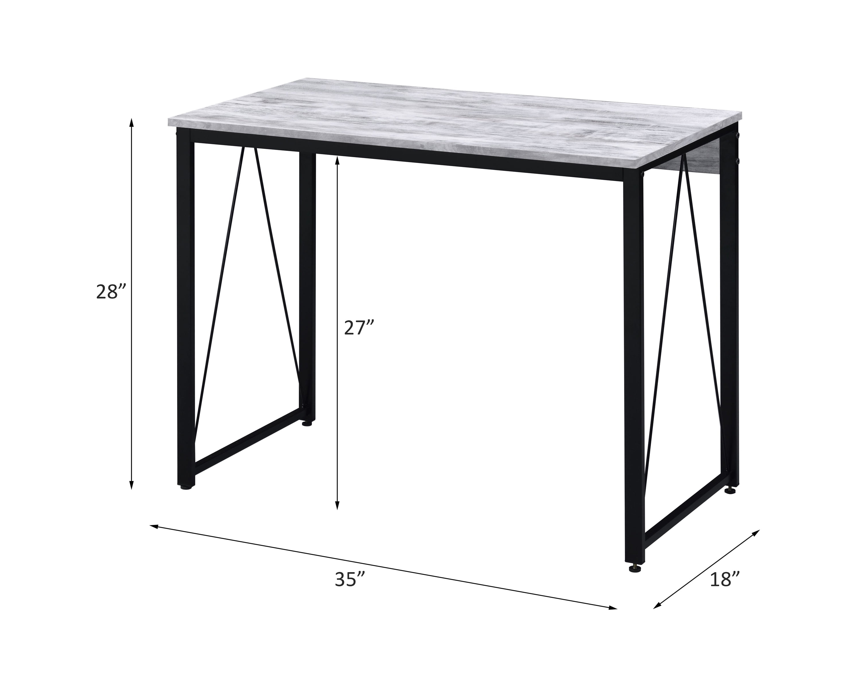 Writing Desk, White& Black Finish