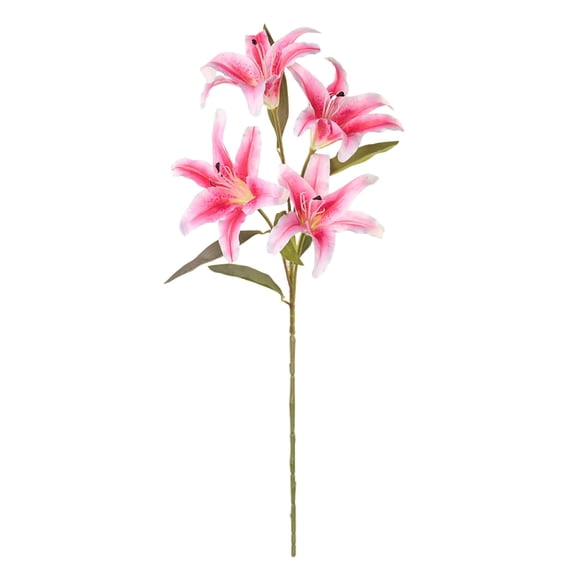 Tiger Lily Artificial Stem, 31.5 in Artifical Lily Flowers, Faux Tiger Bouquets, Silk Lily Flower with Bud and Leaves, Long Stem Floral Pick, Vase Arrangement Filler, Fall Decor for Party Wedding