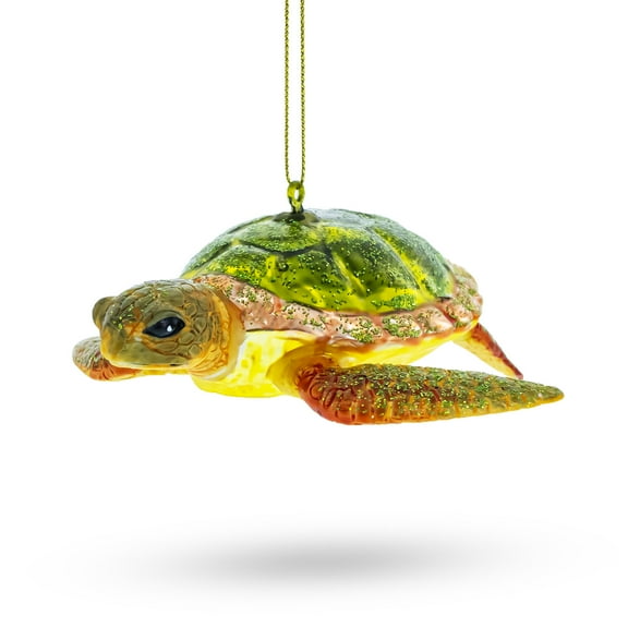 Sea Turtle Glass Christmas Ornament