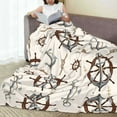 thumbnail image 6 of Cauagu Anchor with Rope Pattern Flannel Bed Blankets,Fleece Blanket Comfortable Air Conditioning Blanket for Sofa Bed Travel Couch & Living Room -50"x40", 6 of 8
