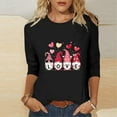 thumbnail image 3 of Yteetum Valentine's Day 3/4 Sleeve Tops for Women Oversized Crewneck Valentines Graphic Print Short Sleeve T Shirt Womens Casual Solid Round Neck Loose Comfy Three Quarter Sleeve Shirt Spring Clothes, 3 of 6