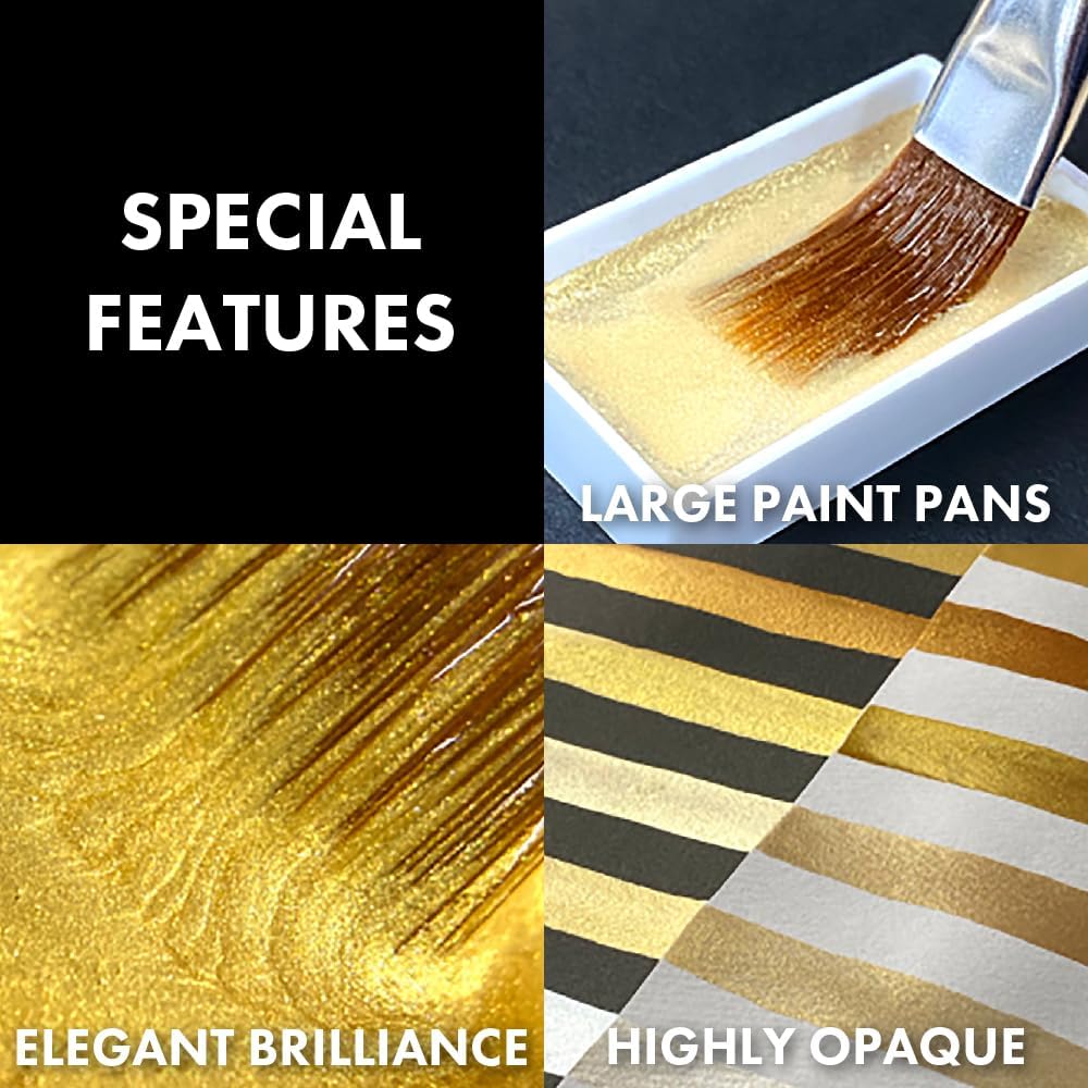 Kuretake GANSAI TAMBI STARRY COLORS, 6 colors set, Watercolor paint for Professional, for artists and crafters,Illustrations, Drawing, Lettering, Made in Japan