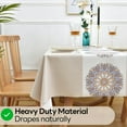 thumbnail image 4 of Wipeable Waterproof Tablecloth Vinyl Tablecloths for Rectangle Tables Heavy Duty PVC Tablecloth for Kitchen Dining Table(Rattan, 78'''' x 60''''), 4 of 6