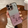 thumbnail image 3 of for iPhone 15 Pro Max Glitter Clear Case for Women Girls Cute Rose Flower Bling Sparkle Phone Case Luxury Plating Camera Lens Cover Protection Soft Silicone Shockproof Cover 6.7 inch (Purple), 3 of 6
