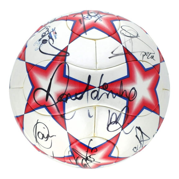 Lionel Messi 2006 FC Barcelona UEFA Champions Team Signed Soccer Ball JSA COA