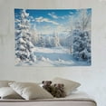 thumbnail image 4 of GOSMITH Winter Forest Tapestry Wall Hanging Pine Trees in Snowy Forest Tapestry Christmas Snowflake White Cloud Blue Sky Tapestry for Kids Wonderland Bedroom Living Room Decor,, 4 of 7