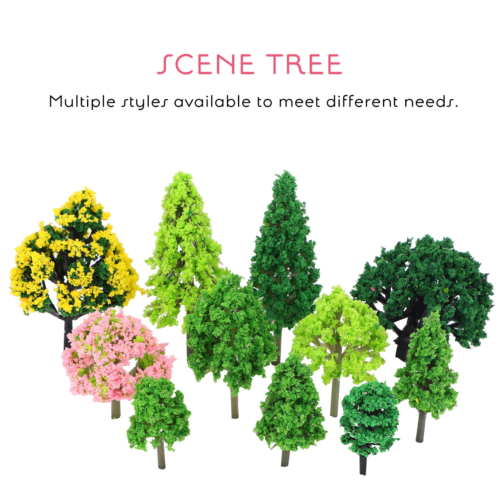 Toy Trees 55Pcs Plastic Miniature Model Trees For Green Scenery