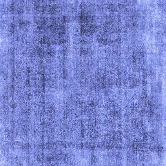 Ahgly Company Indoor Square Abstract Blue Modern Area Rugs, 6' Square