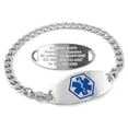 thumbnail image 1 of MedicEngraved Stainless Steel Custom Medical Alert Bracelet - 5mm Curb Link, 1 of 8