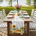 thumbnail image 4 of Table Runners 72 Inches Long Dress Scarves, Yellow Sunflowers Farmhouse Kitchen/Dining Table Runner, Coffee Tablerunners, Elegant Pastoral Floral Watercolor Wooden 14x72 Inch, 4 of 9