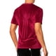 thumbnail image 3 of Camisetas de terciopelo INSPIRE CHIC para hombres, camiseta de cuello redondo de manga corta, camisetas de velour disco M roja, 3 of 5