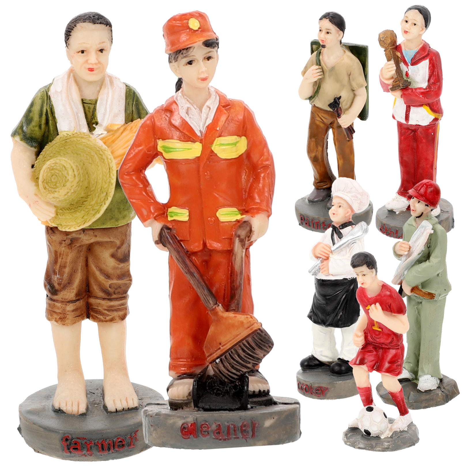 GETAJGHSD Decorative Miniature People Sand Table People Model Assorted Color Resin 7Pcs
