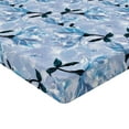 thumbnail image 4 of Ambesonne Floral Design Fitted Sheet, Dreamy Blooms Print, King Size, Pale Ceil Blue and Dark Teal, 4 of 5