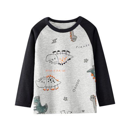 

Little Boys Long Sleeve Cartoon Animal Dinosaur Shirt Tops Tee Clothes 3Pc