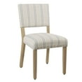 thumbnail image 2 of Wooden Dining Chair with Striped Pattern Fabric Cushioned Seat, Blue and White, Set of Two, 2 of 2