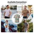 thumbnail image 5 of Honeii Watercolor Flowers print Polo Shirt, a classic short-sleeved, button-down golf shirt designed for menLarge, 5 of 6