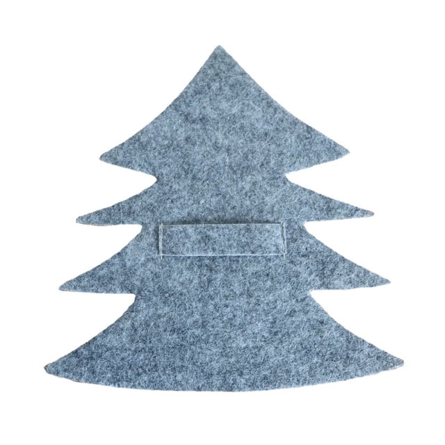 Kearding 4 unids/set árbol de Navidad vajilla bolsa de almacenamiento bolsa organizador de decoración tenedor cuchara bolsillo Festival fiesta banquete Kits de decoración para fiestas Gris Kearding HA068283-03B