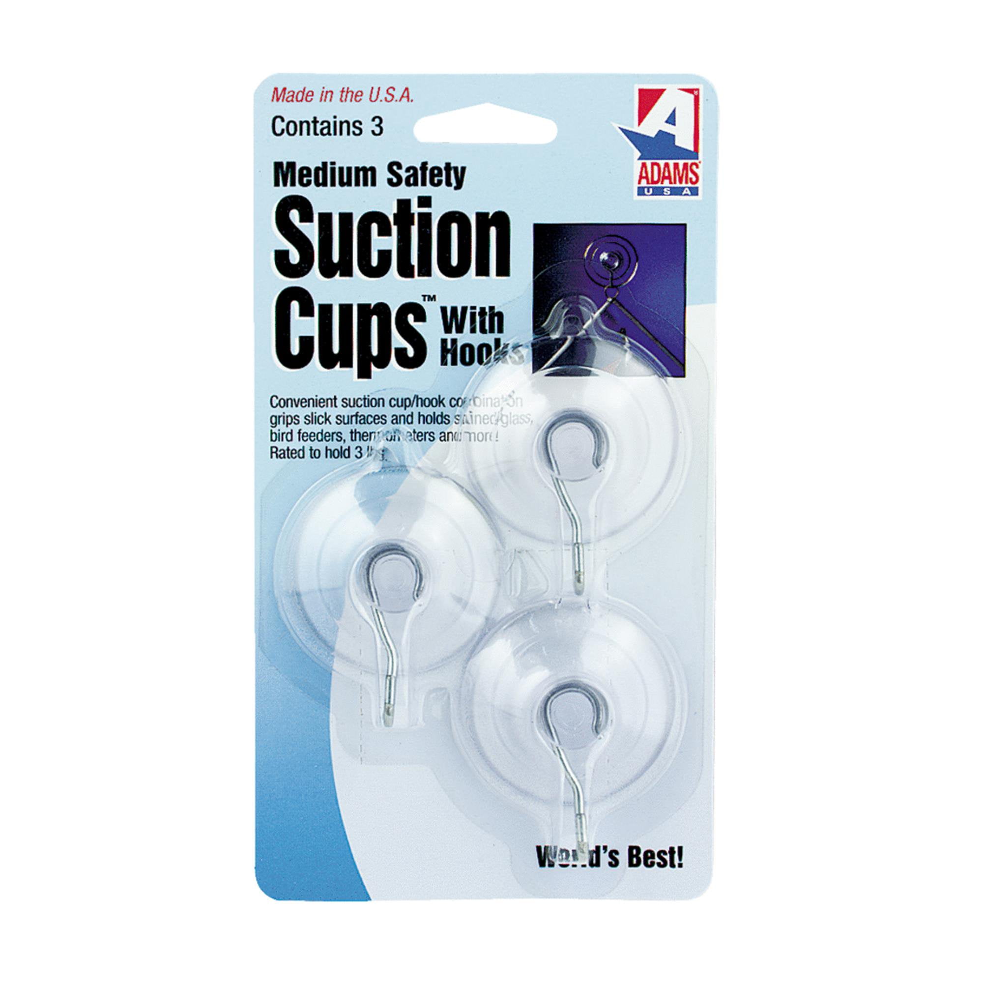 Adams Manufacturing 6500-74-3040 1-3/4-Inch Suction Cup Hook Medium 3-Pack 