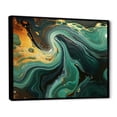 thumbnail image 3 of Designart "River Flow Abstract Green and Gold Marble II" Extra Large Abstract Framed Wall Art - Modern Green Abstract Marble Living Room Framed Canvas Art, 3 of 7