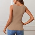 thumbnail image 4 of MESSUEN Vest Tops for Women Knit Tank Tops for Women Square Neckline Crop Ribbed Tank Tops Knit Square Neck Shirts Basic Tanks Women's Summer Blouses Casual Tank Tops for Women Khaki S, 4 of 4