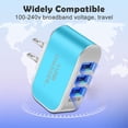 thumbnail image 4 of USB 3 Ports Charger LED Plastic 110V 1000mA Tablet Charging Adapter with Indicator Travel Circuit Protection Power Block, 4 of 6