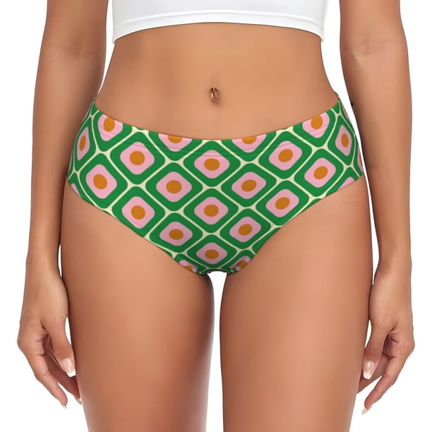 Fotbe 60s and 70s Style Calzones Estampados para Mujer – Ropa Interior de Algodón, Cómoda, Suave y Elástica-4X-Large