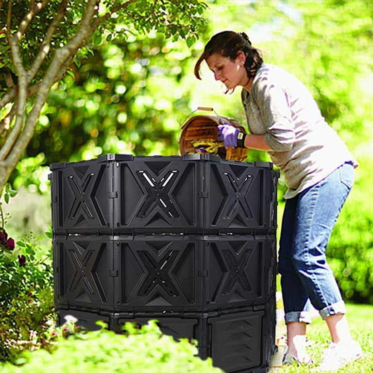EJWOX Large Compost Bin Outdoor- 143/190 Gallon (540 /720 L) Garden  Composter-BPA Free 
