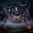 thumbnail image 5 of Halloween Giant Glowing Plush Spider Decorations Outdoor Poseable Spider Halloween Prop with LED Light-Up Eyes Legs Bendable Metal Wire Indoor Lawn Porch Yard Garden Party Scary Decor, 5 of 9