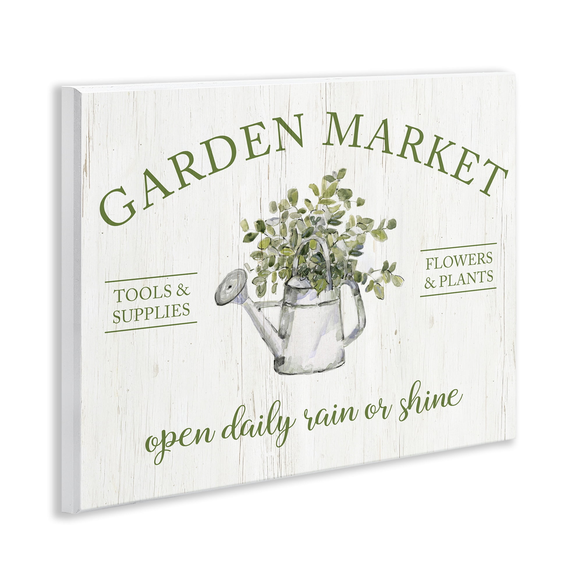 Stupell Industries Open Daily Garden Market Wall Plaque Art, design by Sally Swatland