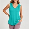 thumbnail image 5 of Qiopertar Womens Tank Tops Hooded V Neck Sleeveless Casual Loose Flowy Lightweight Soft Summer Tops, Green 4XL, 5 of 7